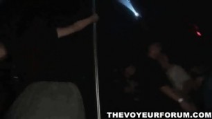 Sexy Group Of Amateur Babes Pole Dancing At The Club