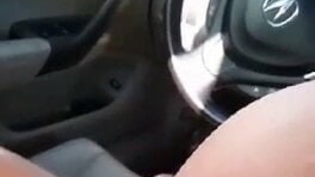 Sexy car blowjob from redhead milf