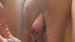 Pulsing Huge Clit Cums on Dildo