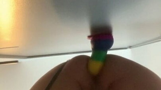 Sissy fucking its asshole with cock dildo