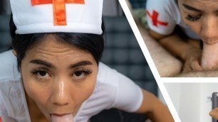 Sexy Thai Nurse Sucks Cock with CIM