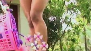 Tobie Teen Rubbing and Fingering Slut in the garden