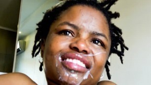 Xhosa tribal slut satisfied with facial