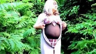 amateur crossdresser kellycd2022 stripping pissing and masturbating outdoor in the woods